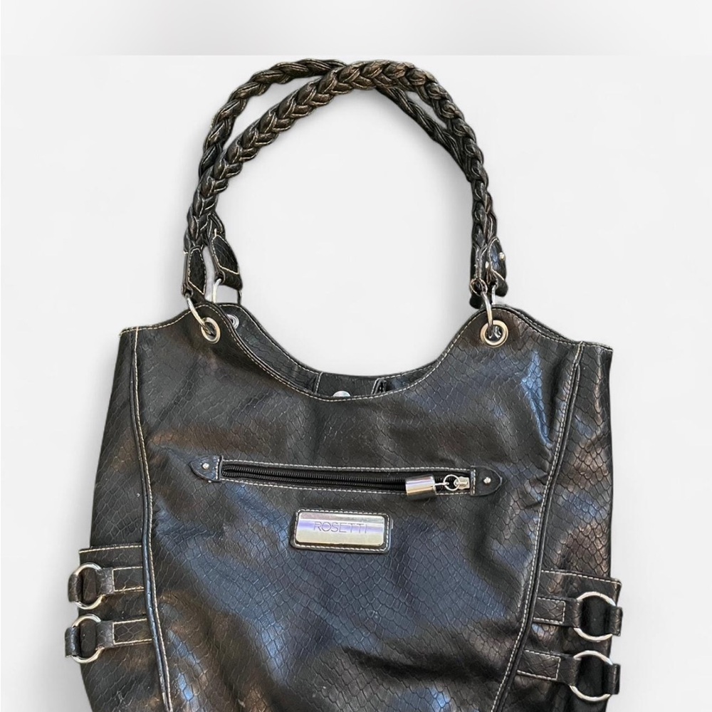 Rosetti Textured Black Shoulder Bag